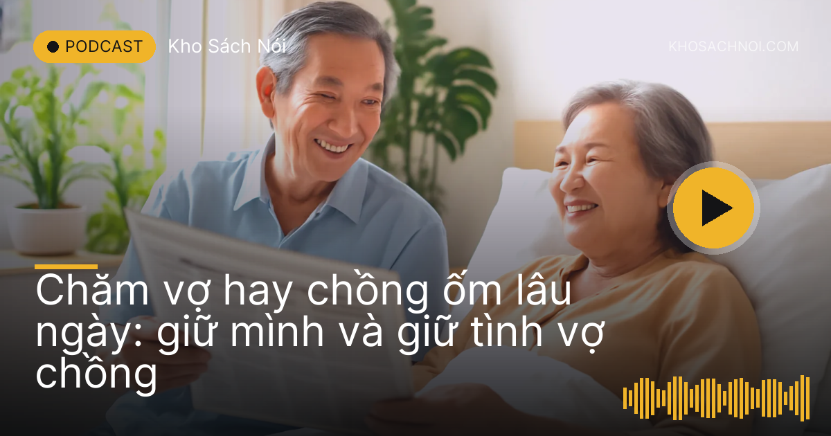 Ông cụ ngồi bên giường đọc báo cho vợ nghe trong căn phòng nhiều nắng