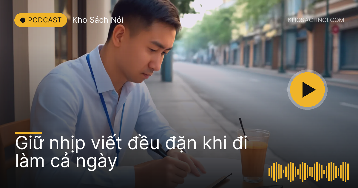 Nhân viên văn phòng viết sổ ở quán cà phê sáng sớm
