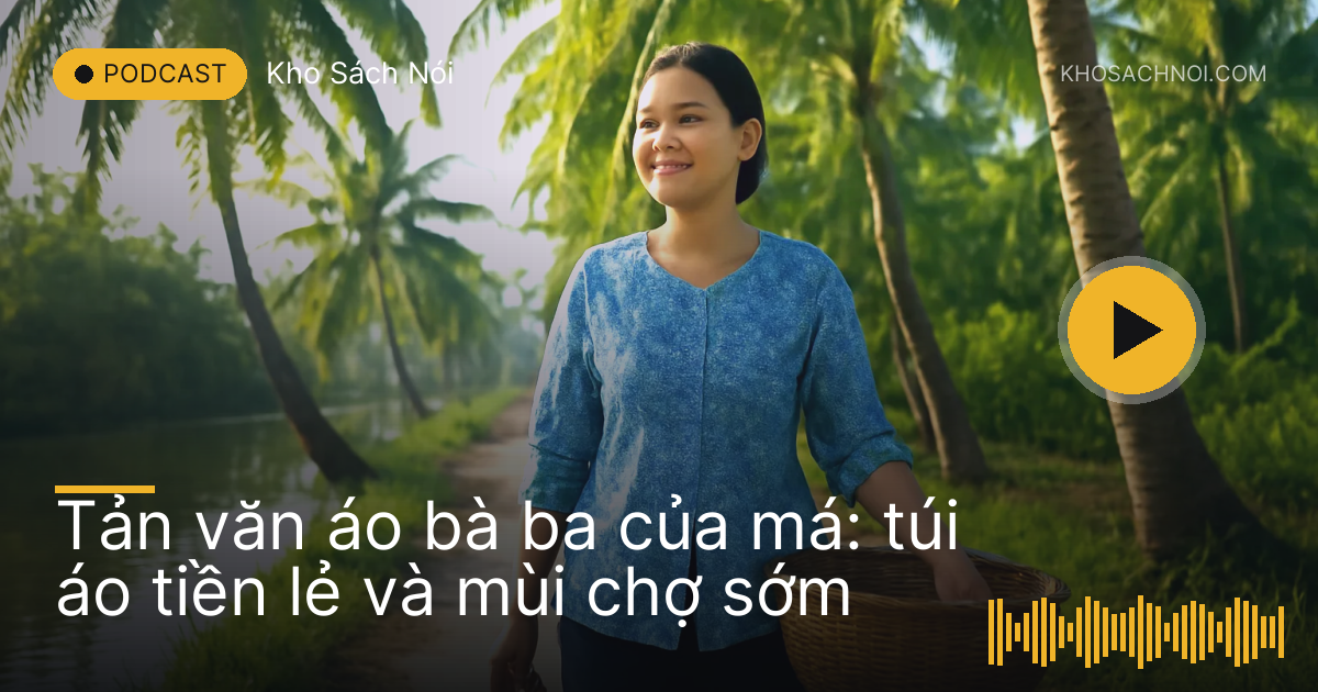 Người phụ nữ mặc áo bà ba đi trên đường ven kênh miền Tây