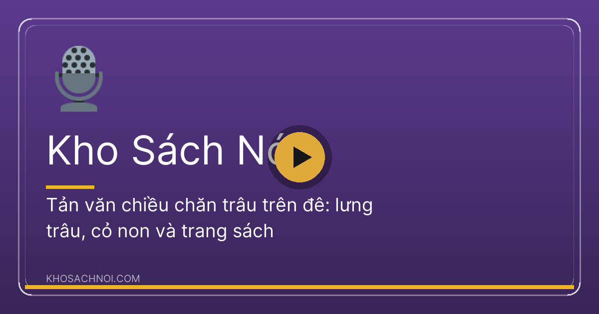 Đứa trẻ ngồi trên lưng trâu ăn cỏ trên con đê lúc chiều muộn